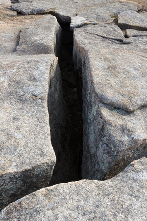 Crack in the ledge by Balanced Rocks