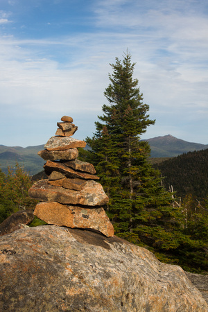 Cairn on boulder. Balanced Rocks area.